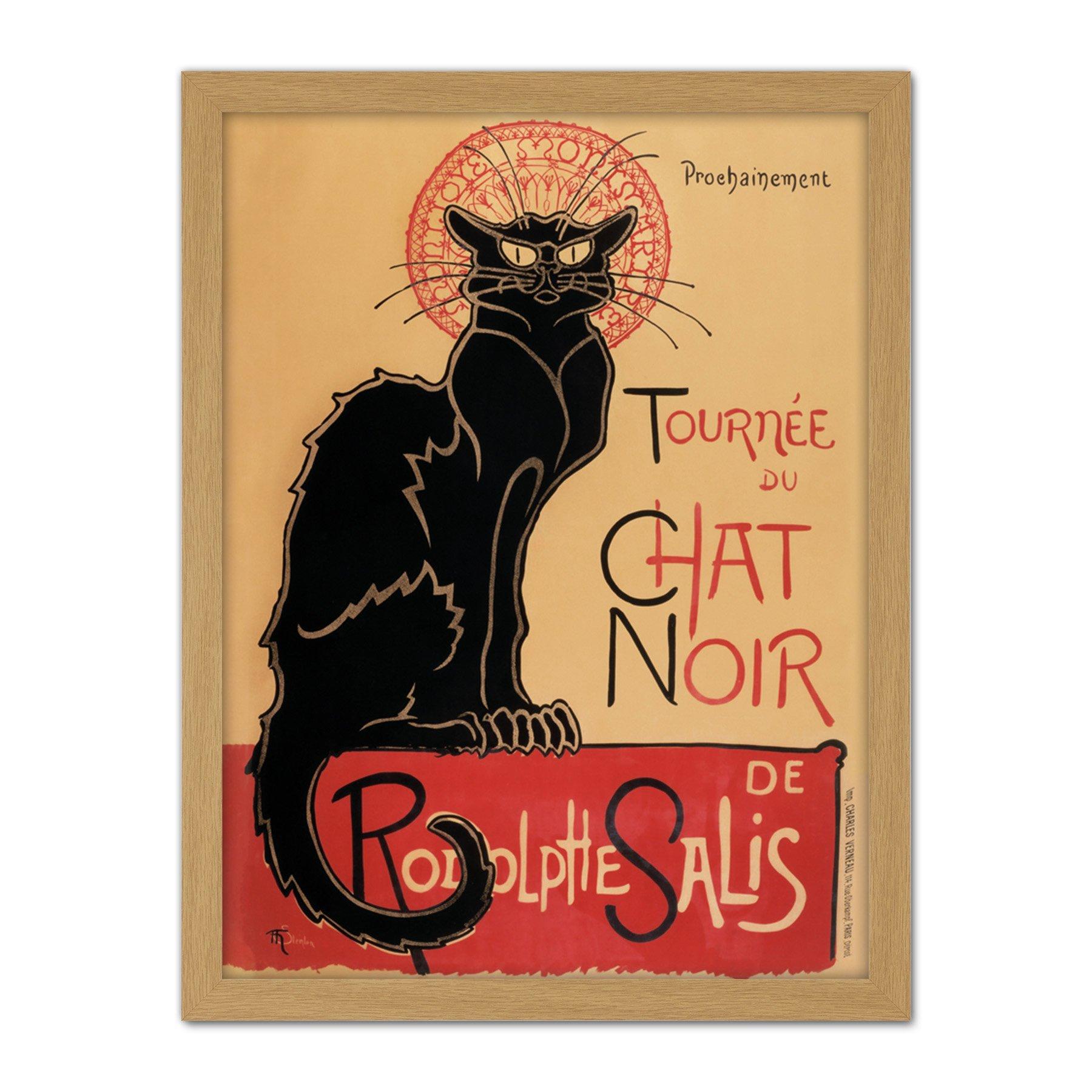 French Vintage Advertising Tournee Du Chat Noir The Black Cat Rodolphe Salis Artwork Framed Wall Art